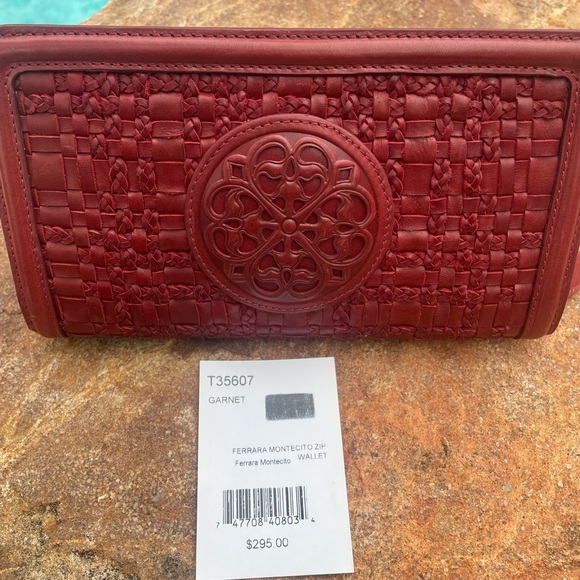 NEW! Brighton Ferrara Montecito Large Zip Woven Leather Wallet w/Strap - Picture 8 of 8